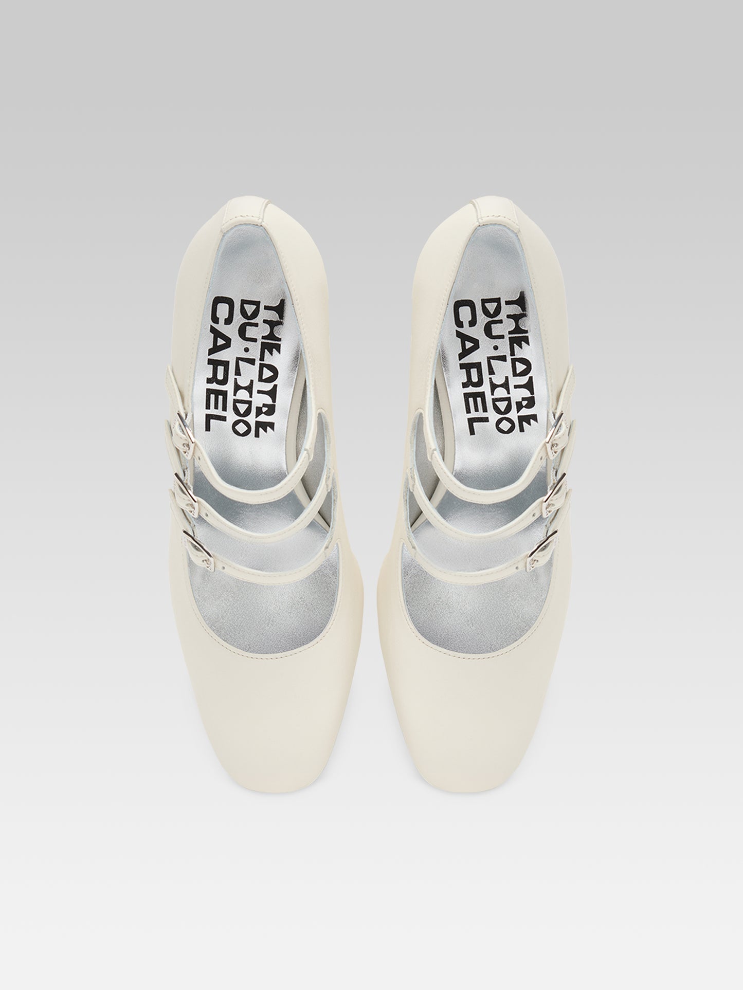 Keel - White leather Mary Janes pumps