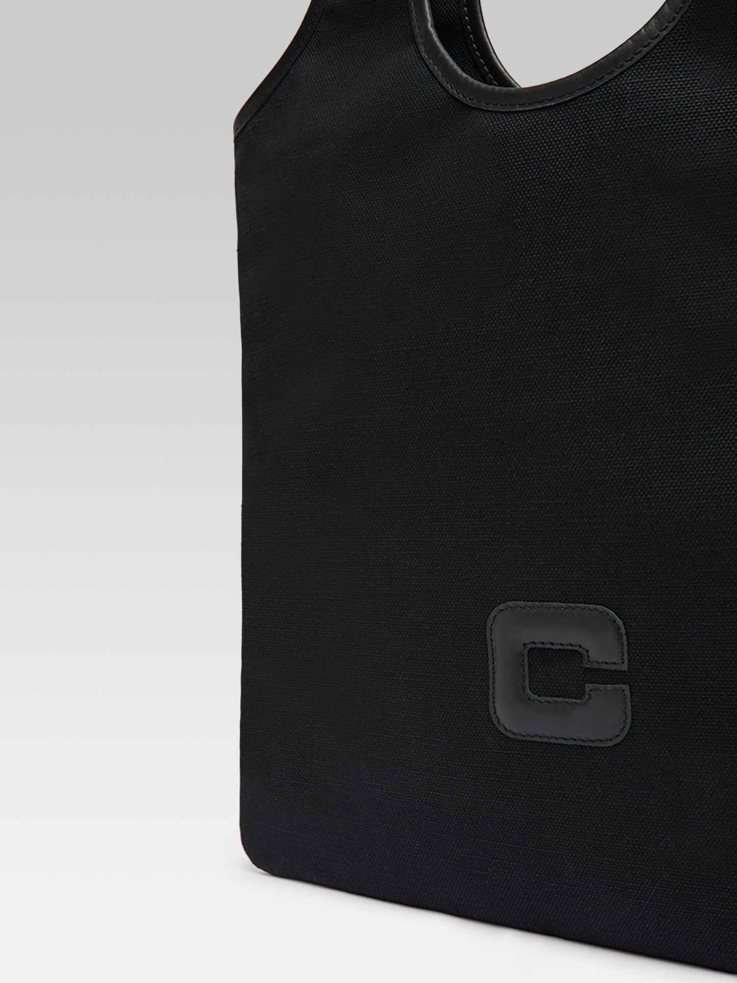 Alésia - Black fabric and leather bag