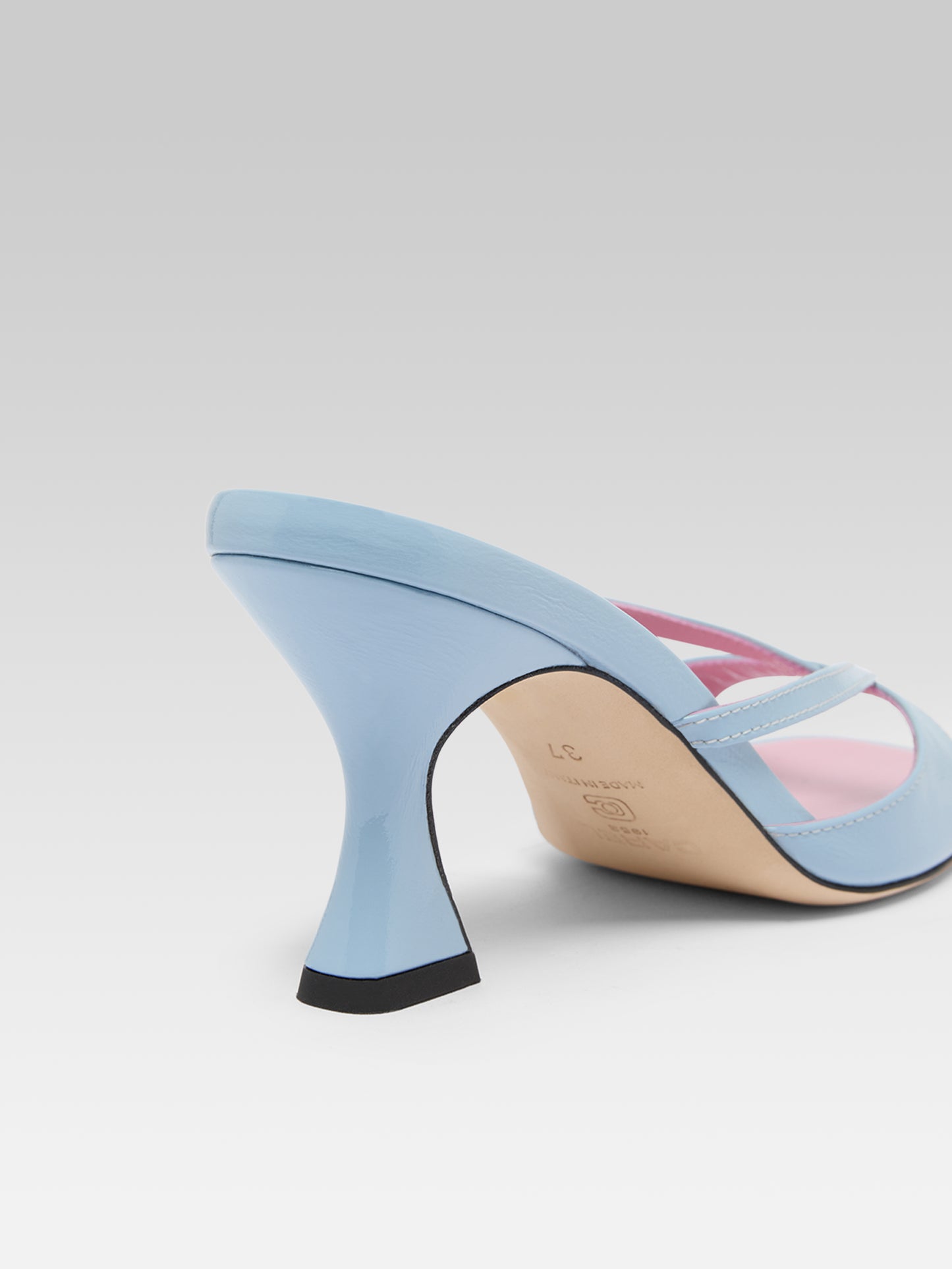 Athena - Sky blue leather strappy mules