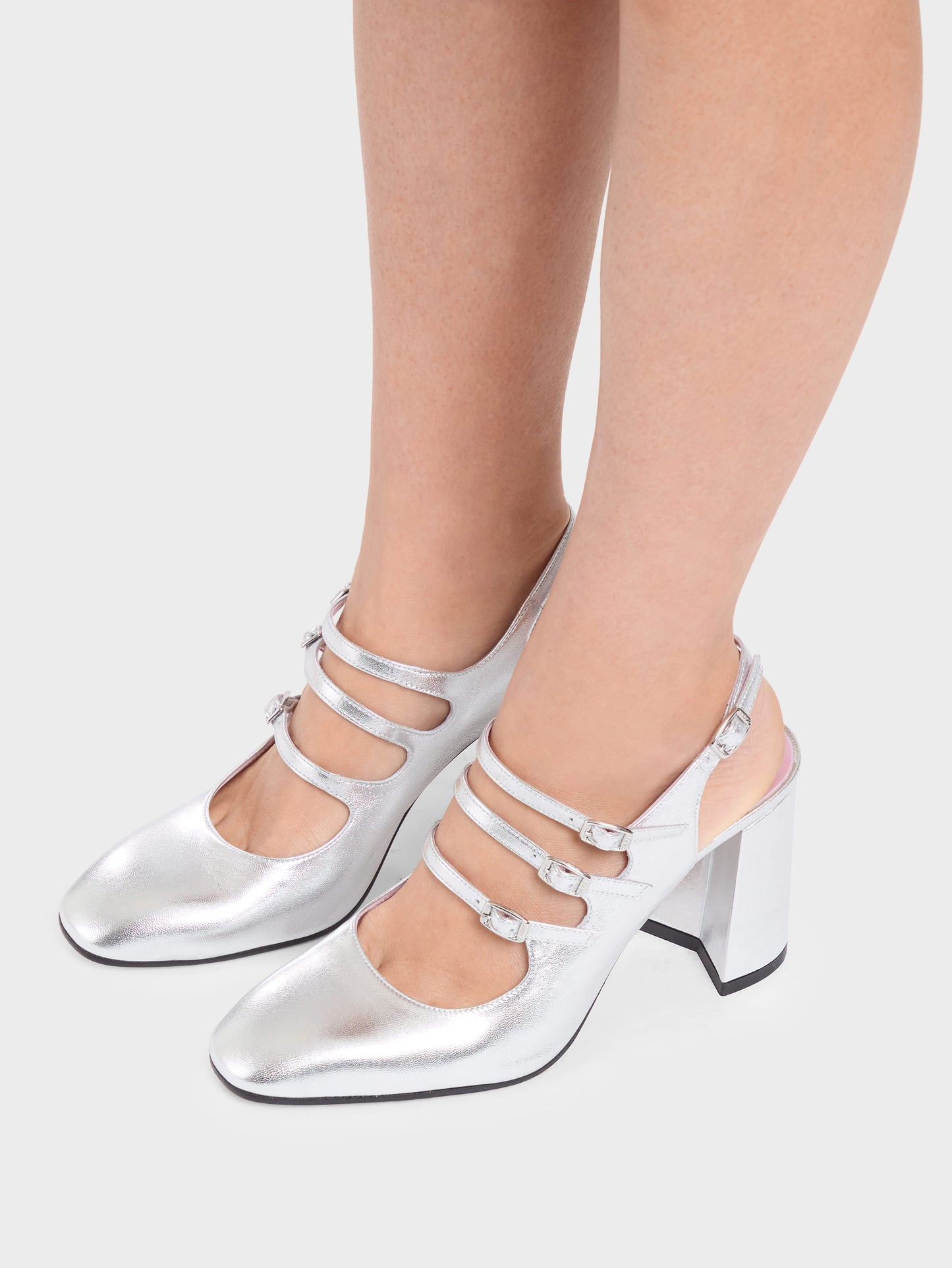 Promise - Babies slingback cuir laminé argent