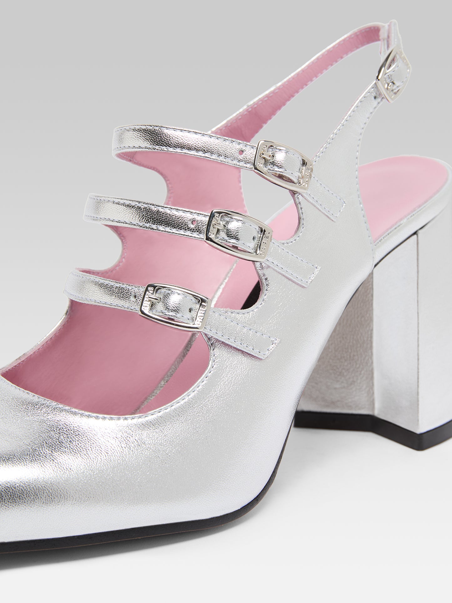 Promise - Babies slingback cuir laminé argent
