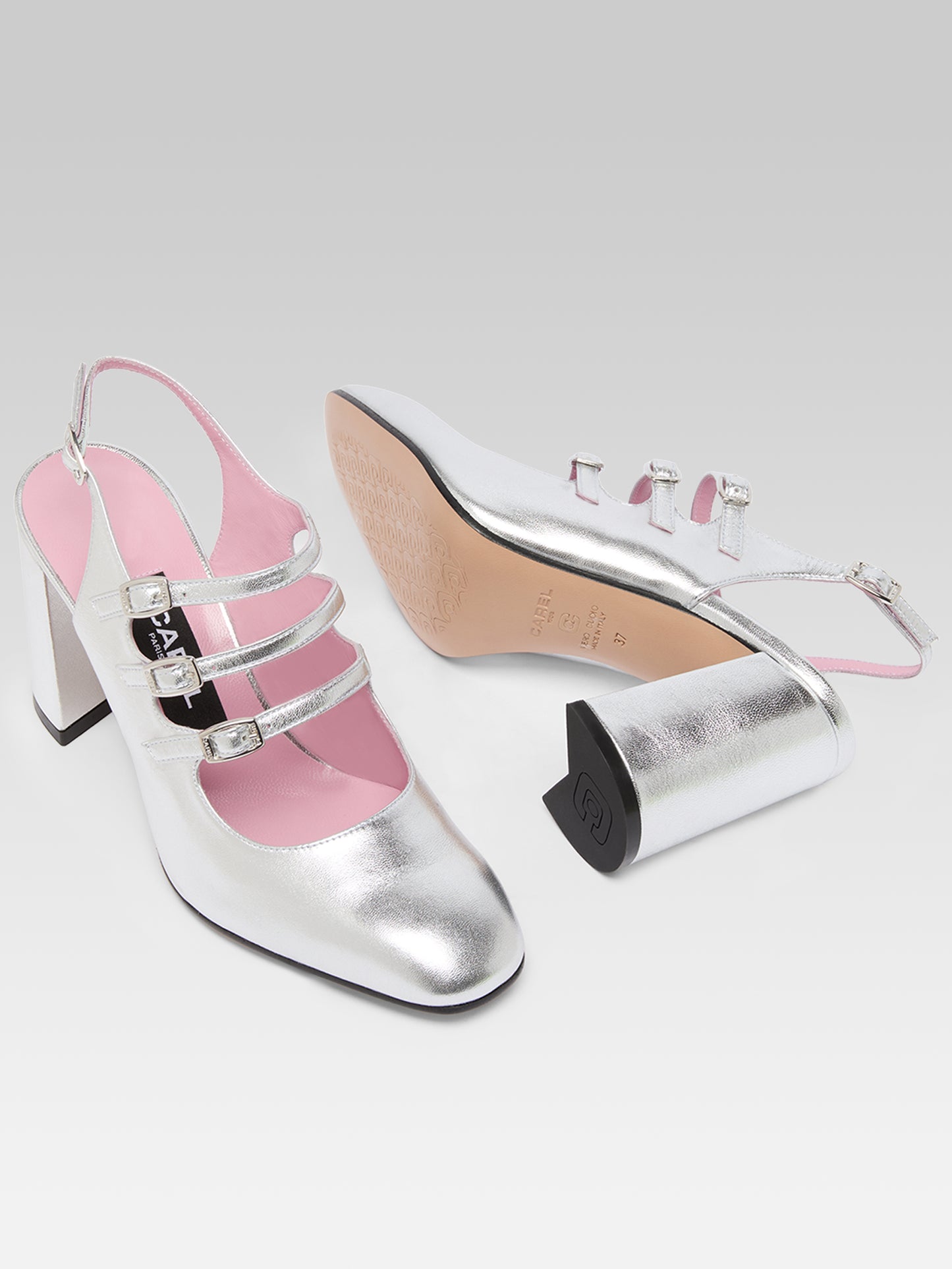 Promise - Babies slingback cuir laminé argent