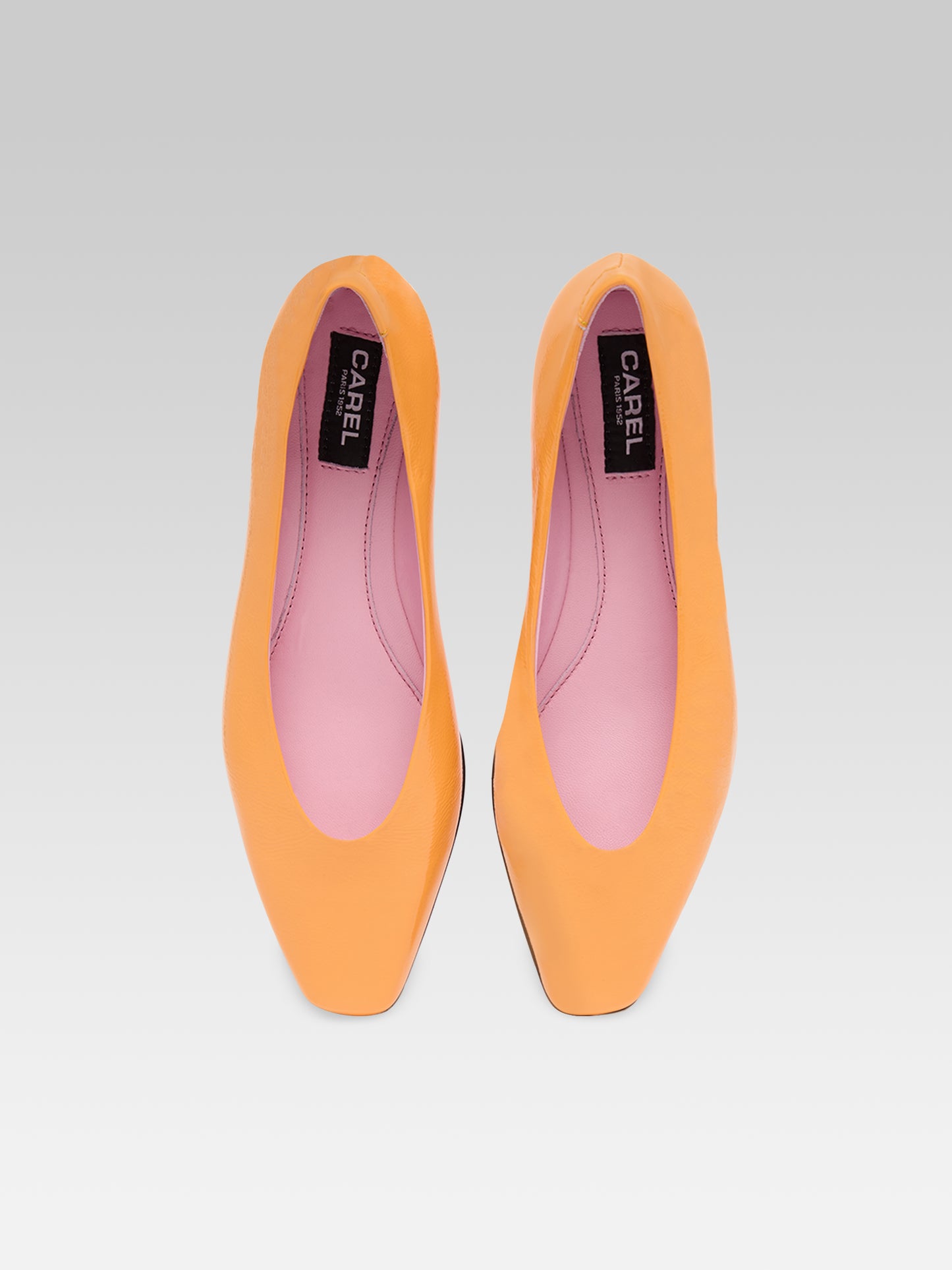 Emilia - Orange naplack leather ballet flats