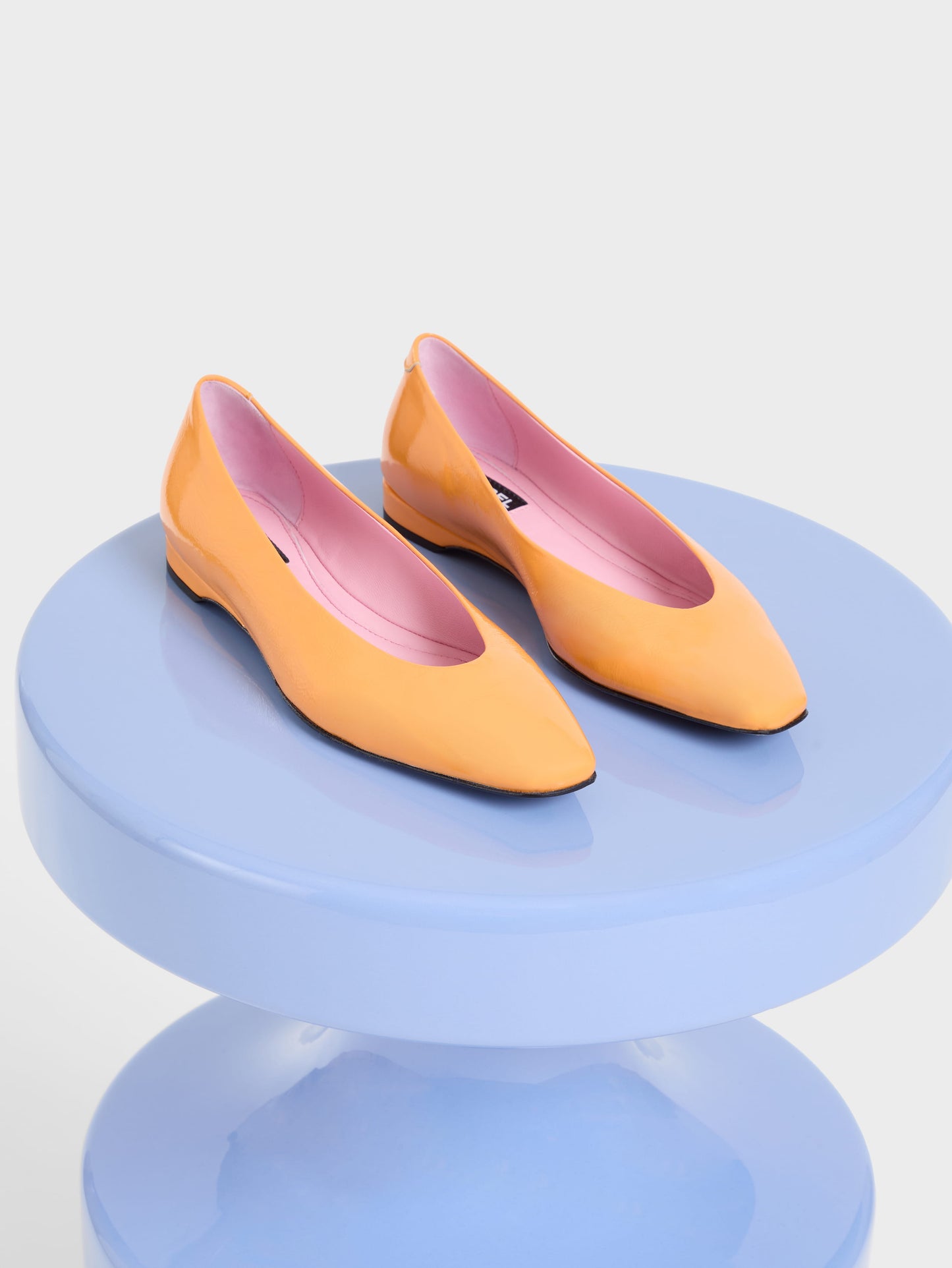 Emilia - Orange naplack leather ballet flats