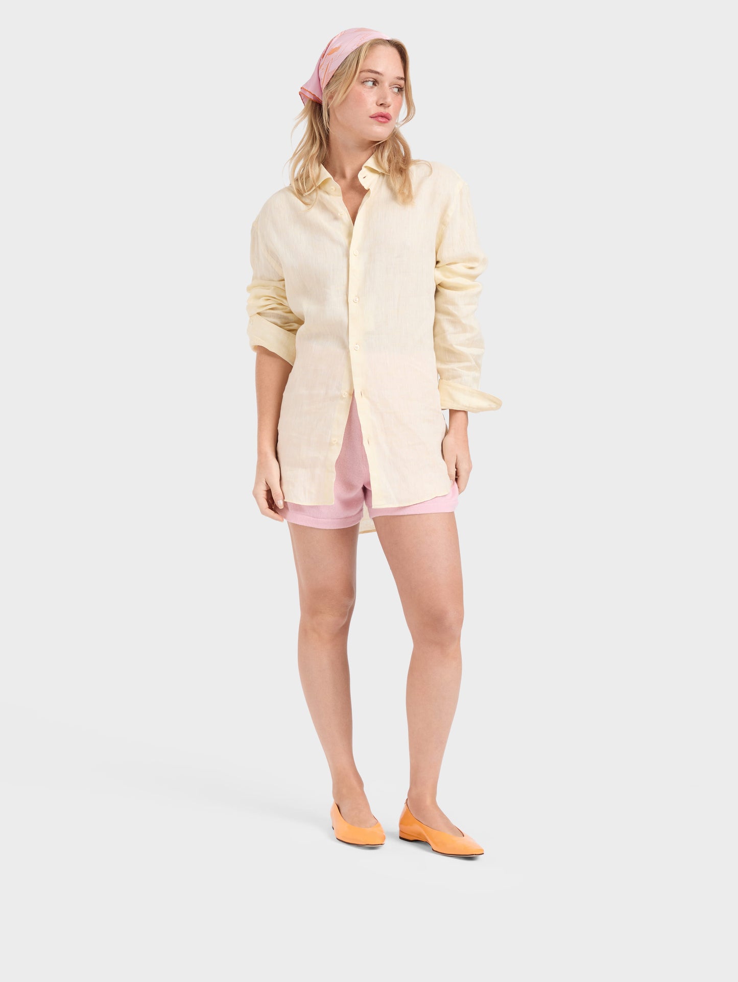 Emilia - Orange naplack leather ballet flats