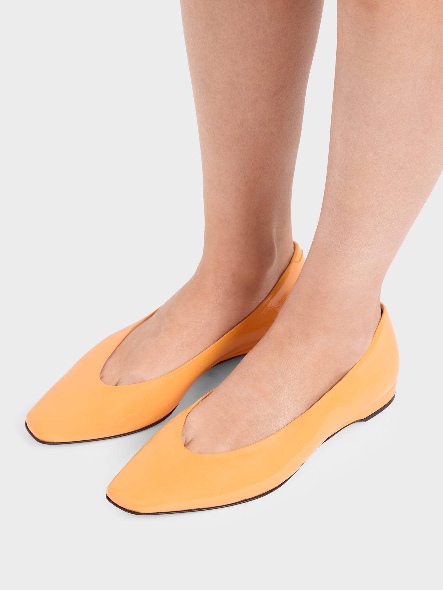 Emilia - Orange naplack leather ballet flats