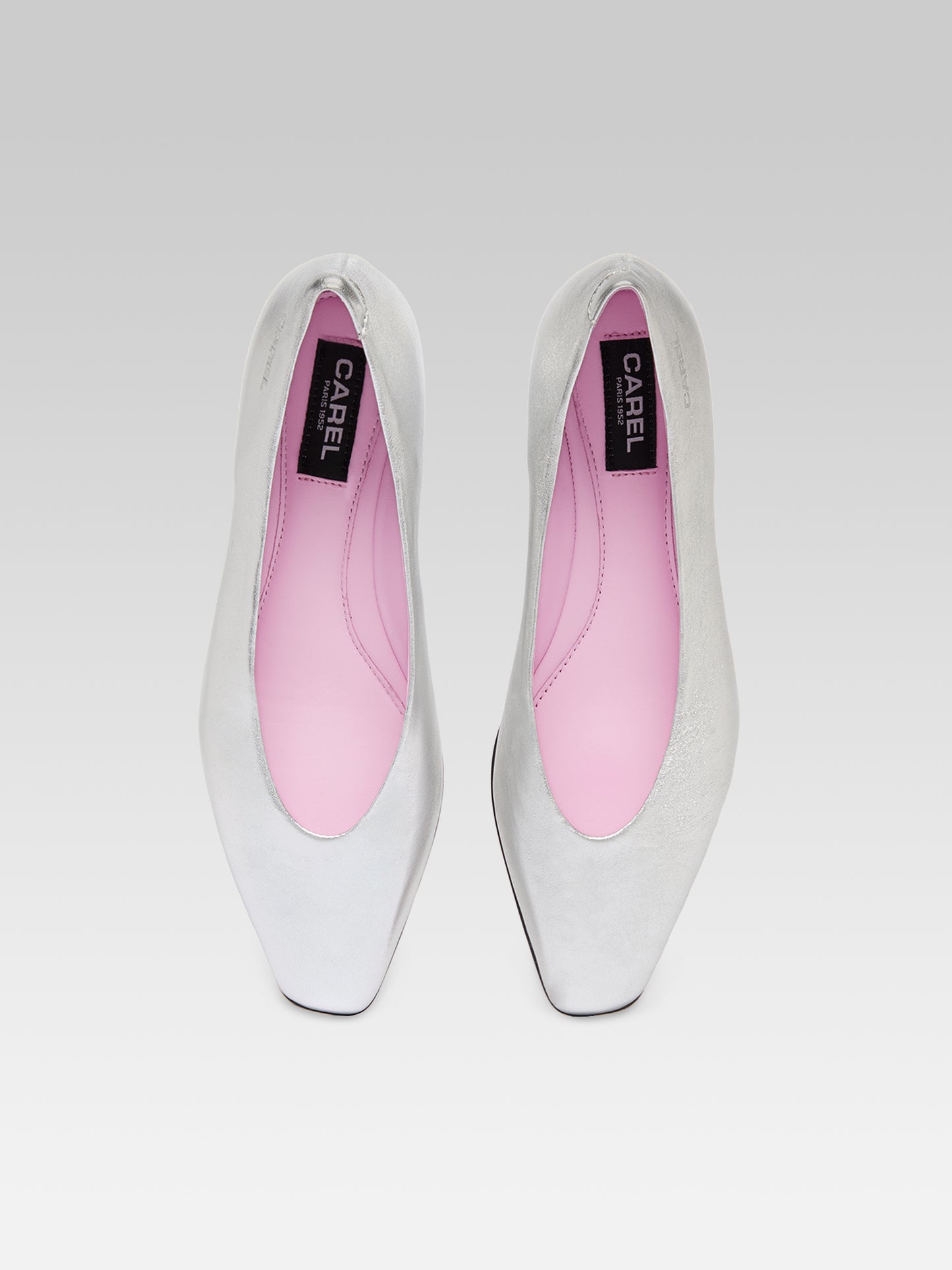 Emilia - Ballerines cuir laminé argent
