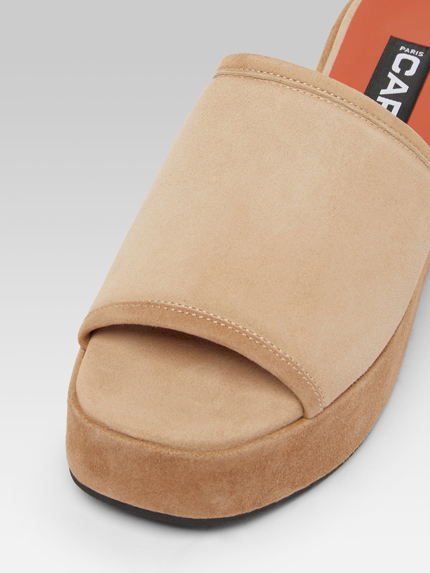 Adri - Mules cuir velours cappuccino