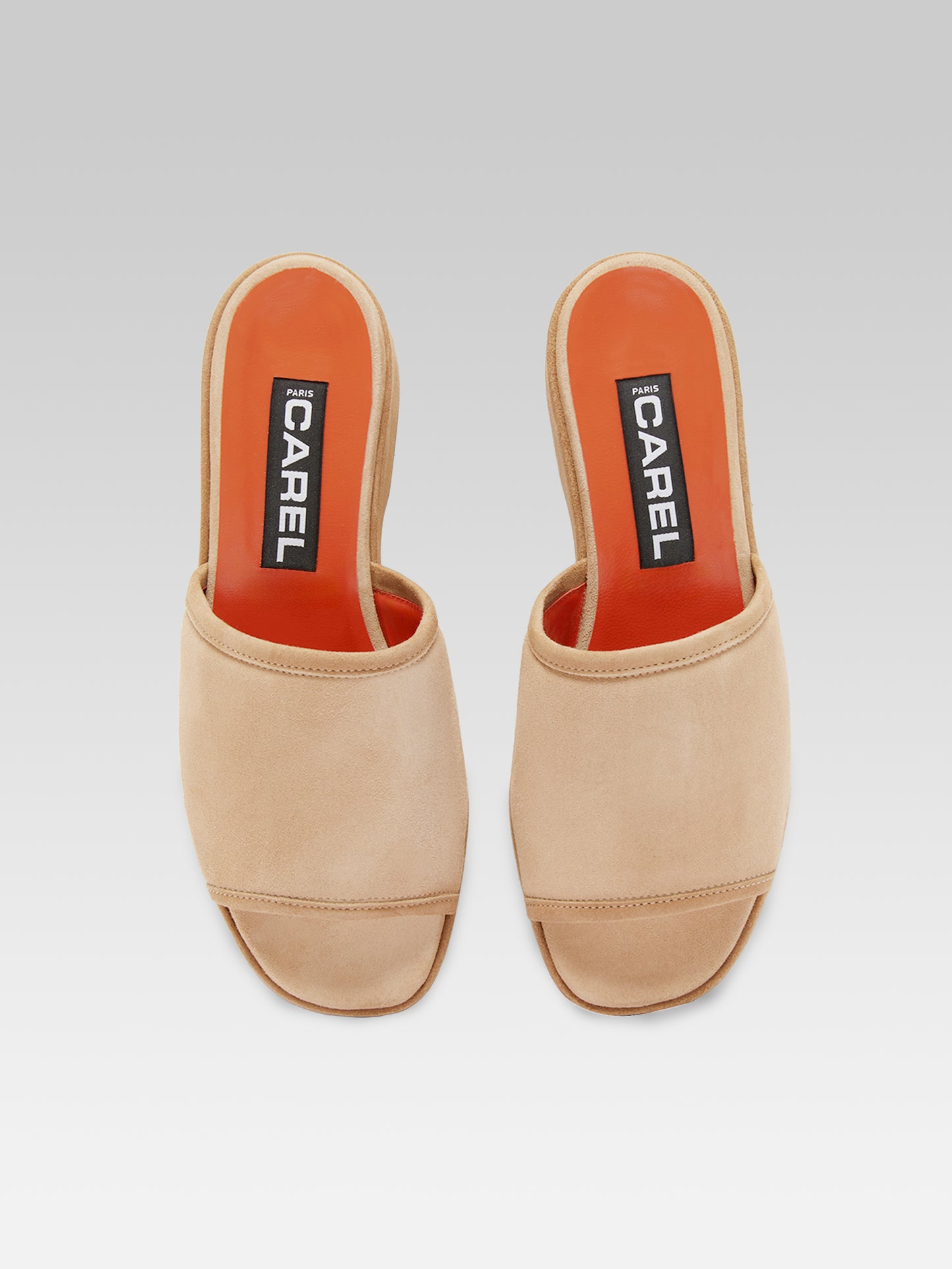 Adri - Mules cuir velours cappuccino