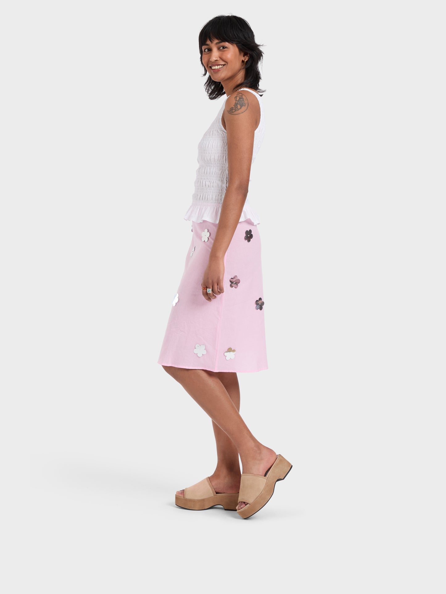 Adri - Mules cuir velours cappuccino