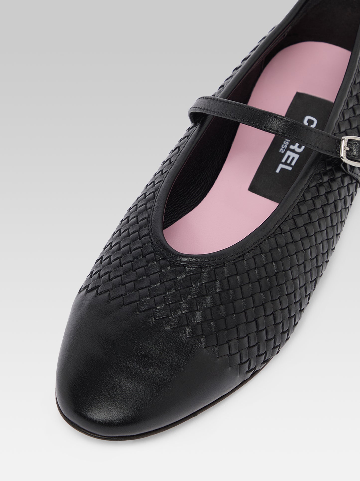Tracy - Black braided leather ballet flats