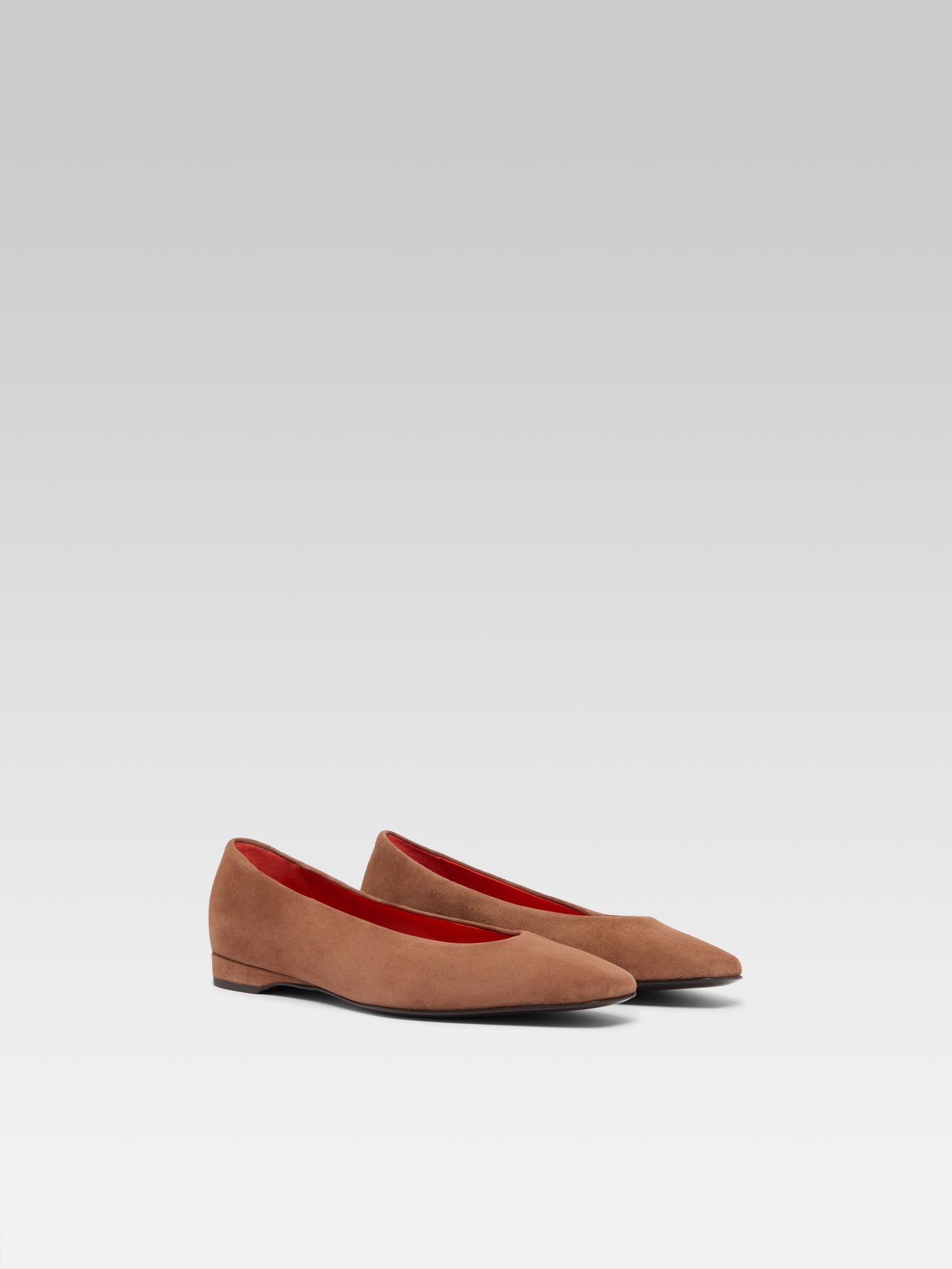 Emilia - Ballerines cuir velours cognac