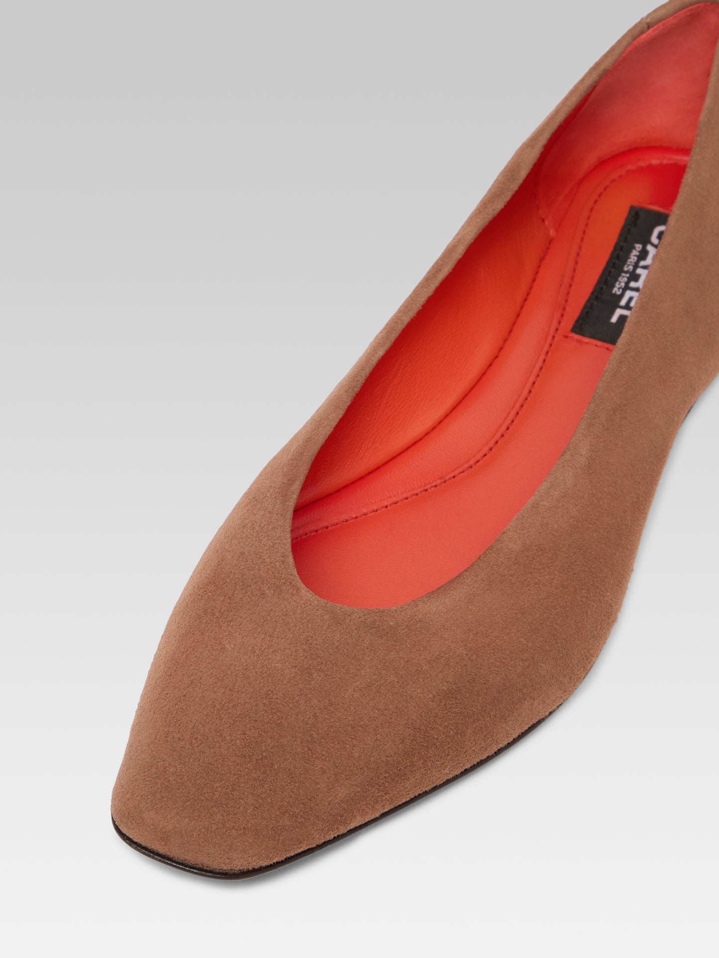 Emilia - Ballerines cuir velours cognac