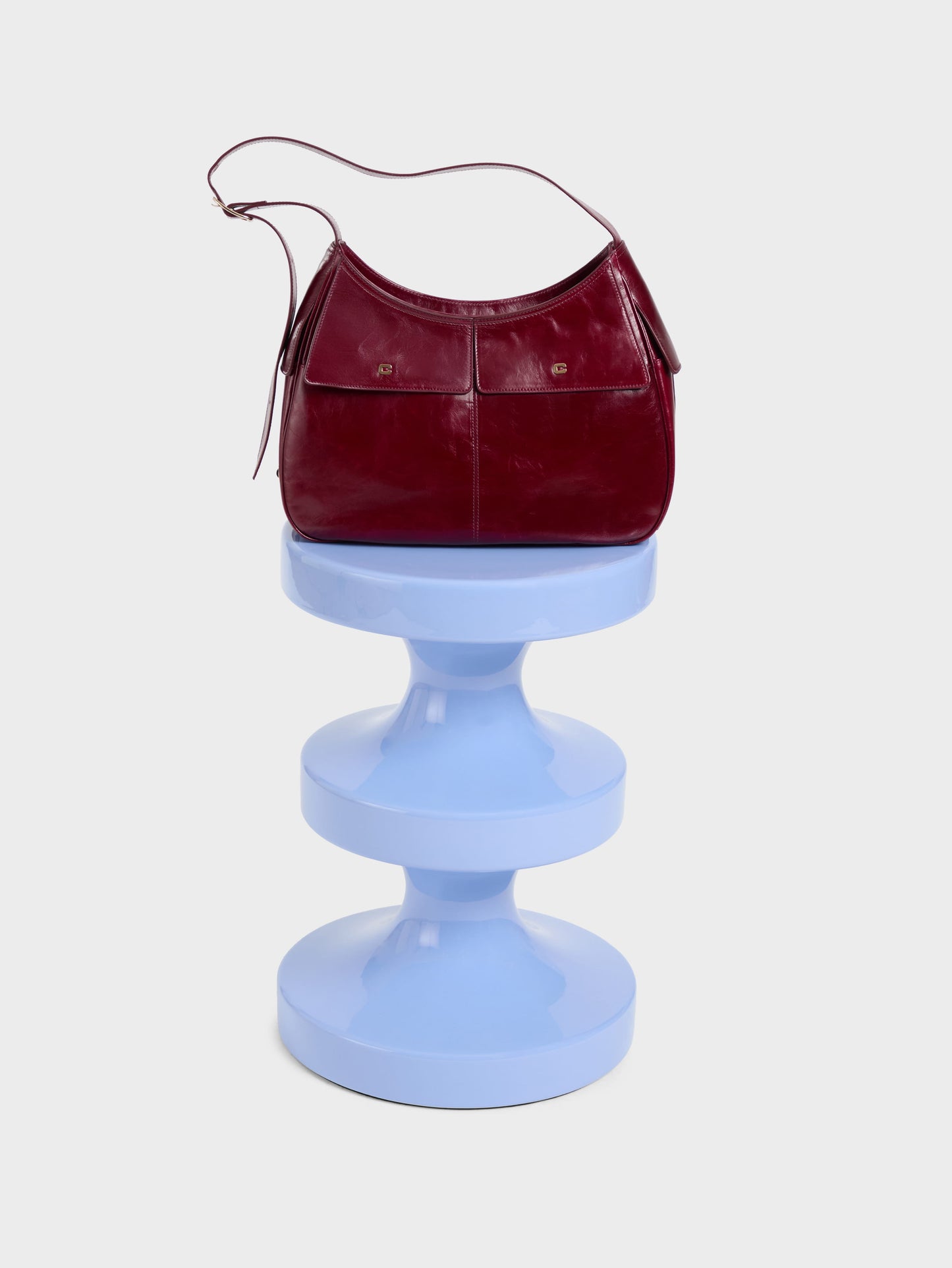 Orsay - Burgundy naplack leather shoulder bag