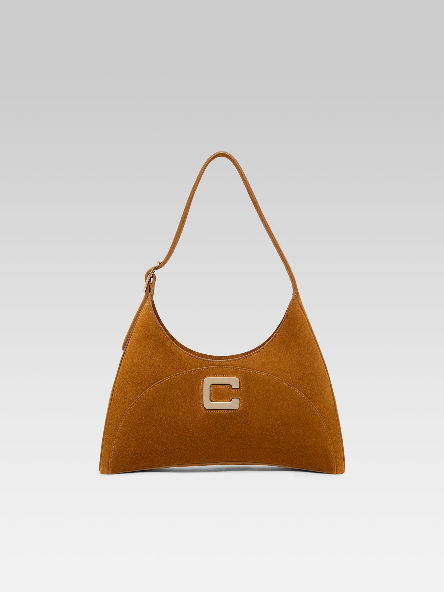 Concorde - Cognac suede leather shoulder bag