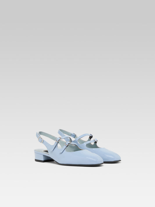 Peche - Babies slingback cuir verni bleu ciel - Image numéro 2