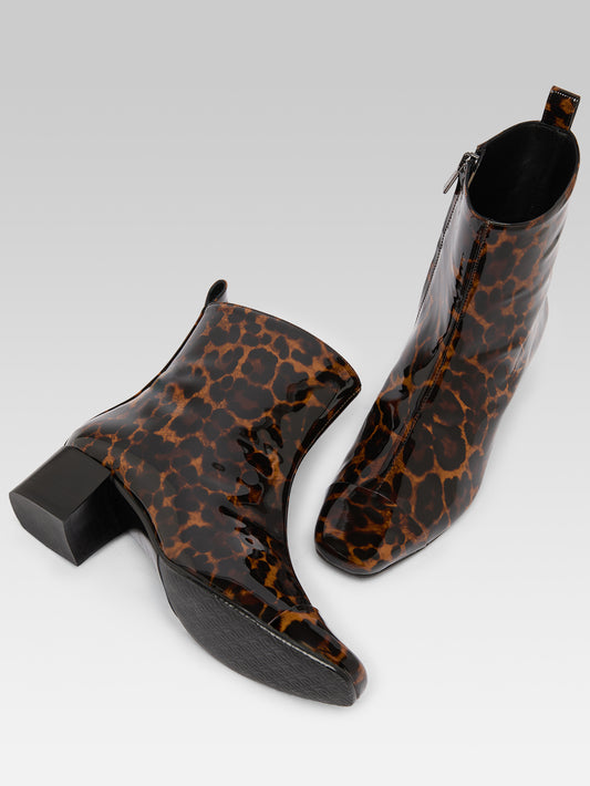 Estime - Bottines cuir verni leopard - Image numéro 5