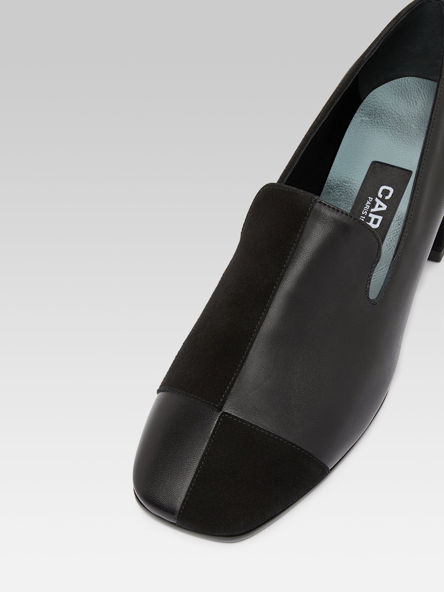 Silvia - Moccasins cuir et cuir velours noir