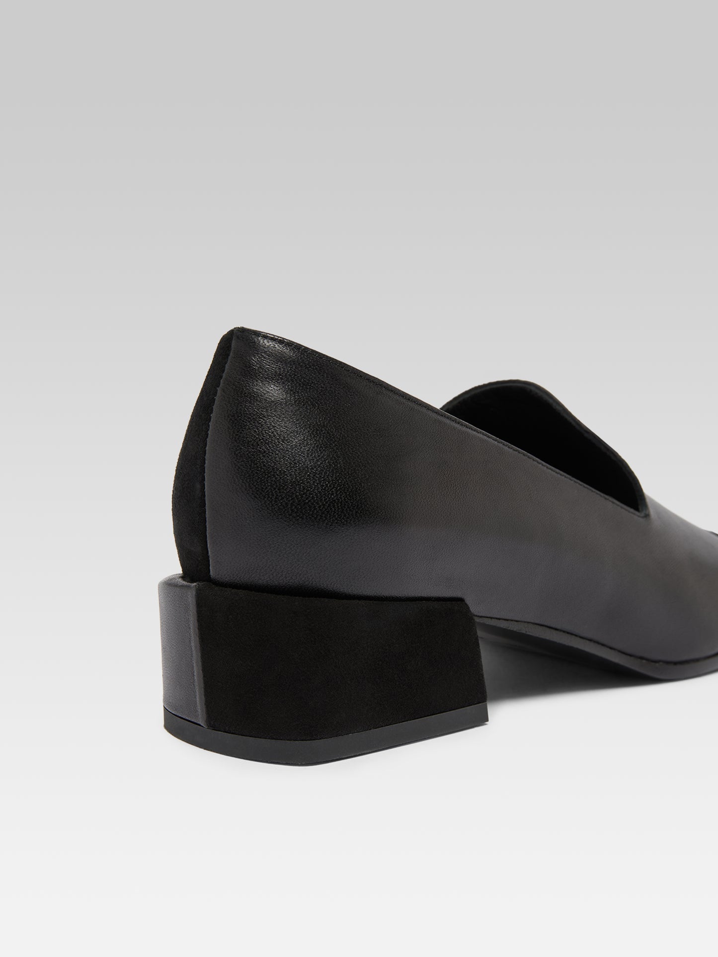 Silvia - Moccasins cuir et cuir velours noir