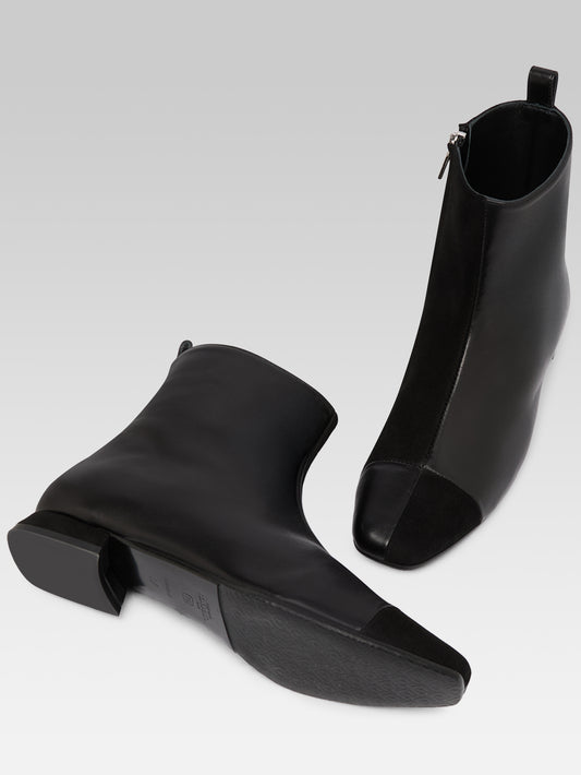 Simonetta - Black leather and suede boots - Image number 5