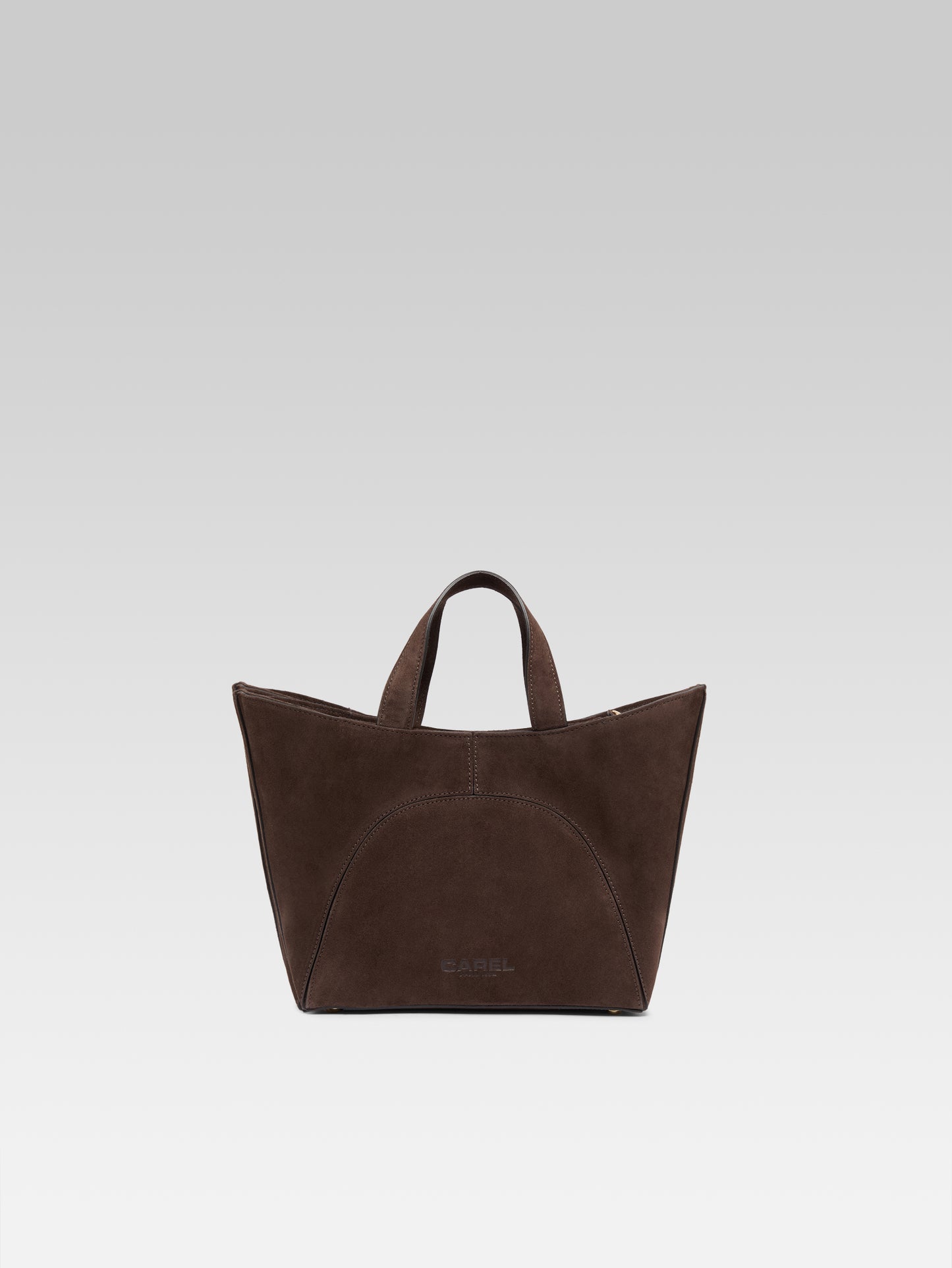 Clem - Mini chocolate suede leather tote bag