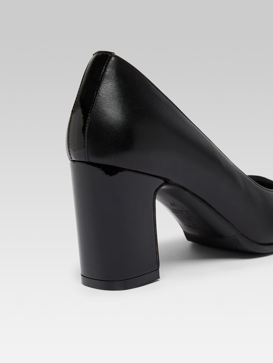 Rosana - Escarpins cuir et cuir verni noir - Image numéro 5