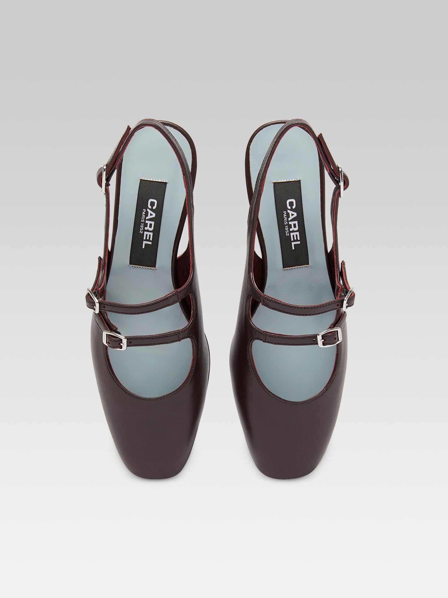 Peche - Babies slingback cuir bordeaux