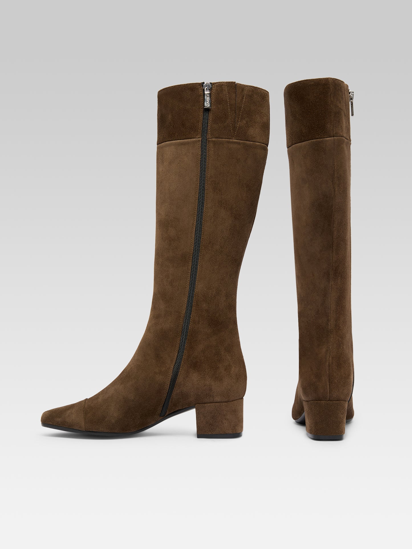 Malaga - Bottes cuir velours kaki
