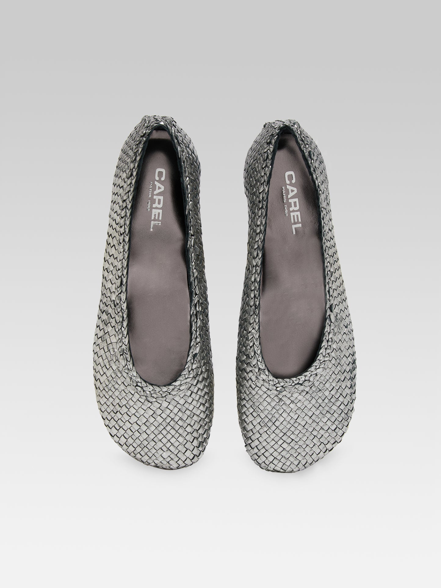 Cassis - Silver Woven Leather Ballet Flats
