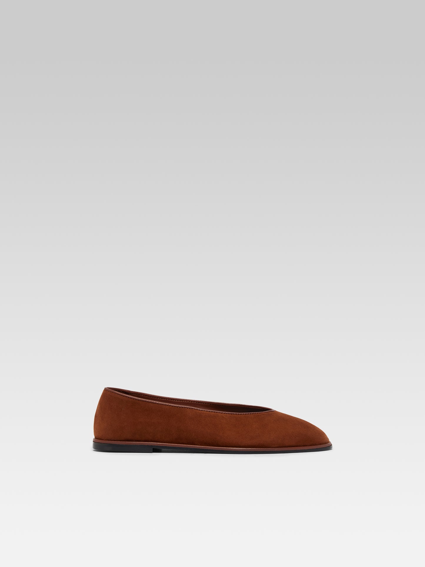 Amanda - Brown suede leather ballet flats