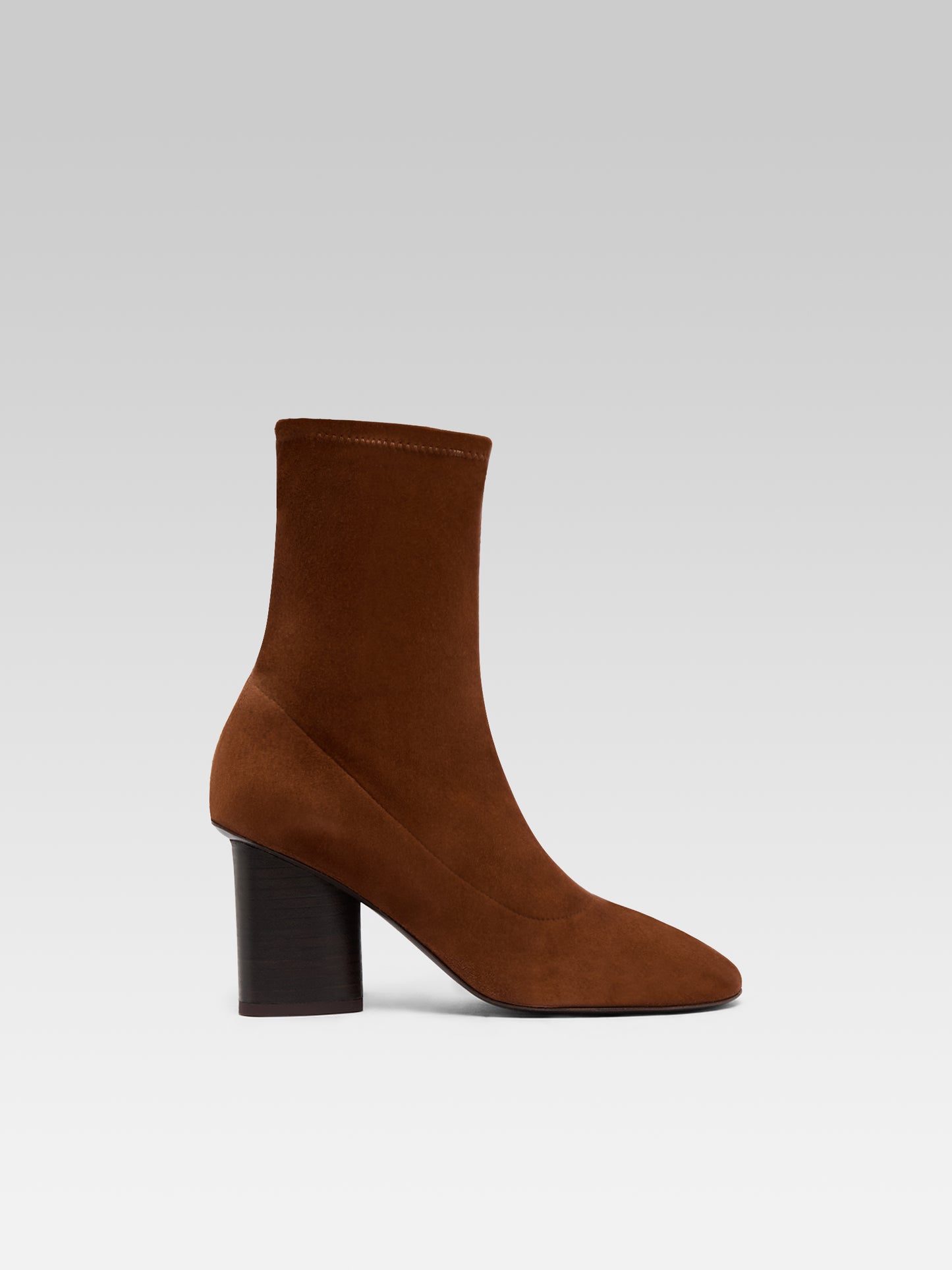 Lucia - Cognac stretch suede ankle boots