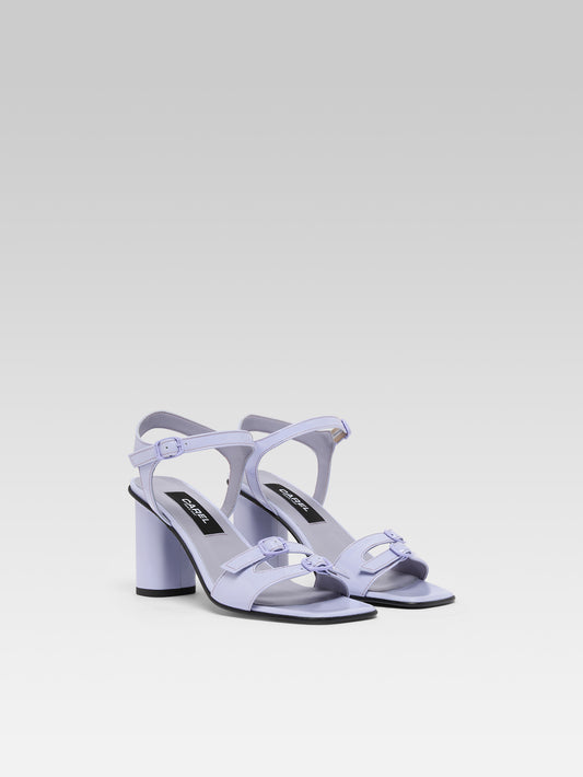 Angelica - Sandales à talon cuir verni lilas - Image numéro 2