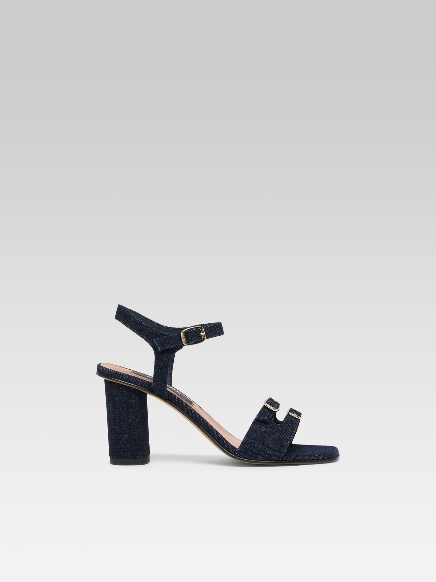 Angelica - Denim fabric heeled sandals