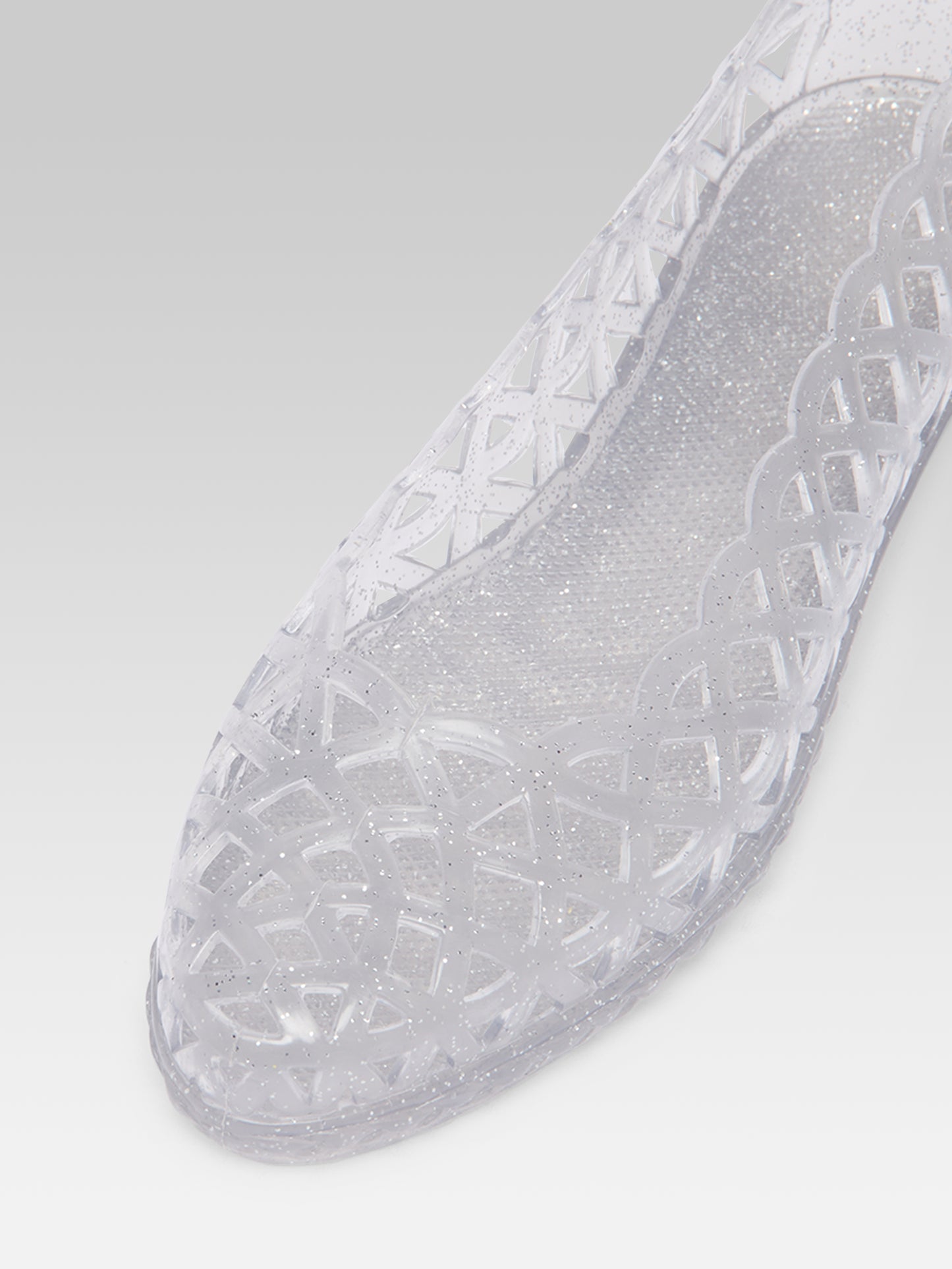 Plouf - Ballerines paillette argent perforée