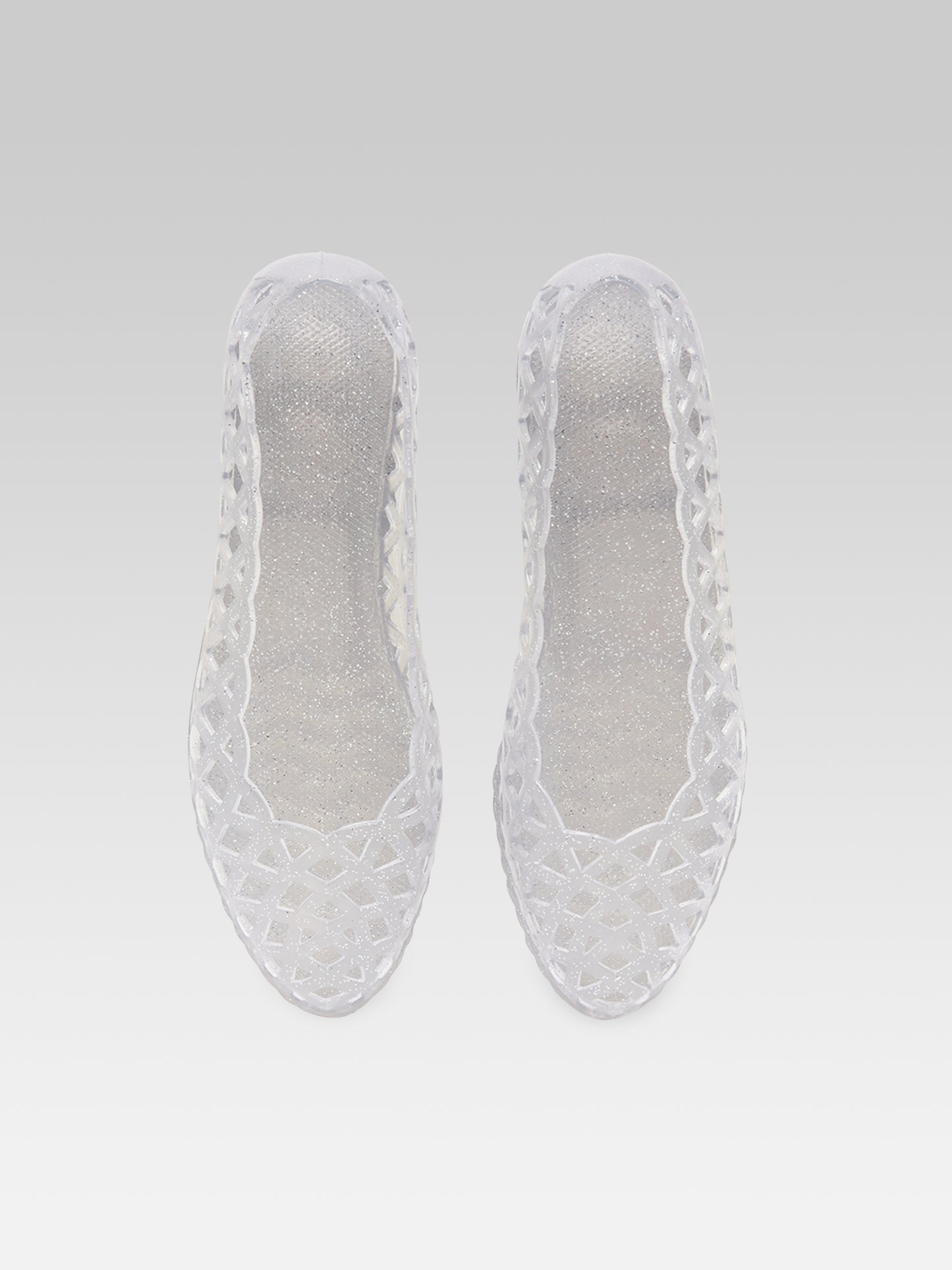 Plouf - Ballerines paillette argent perforée