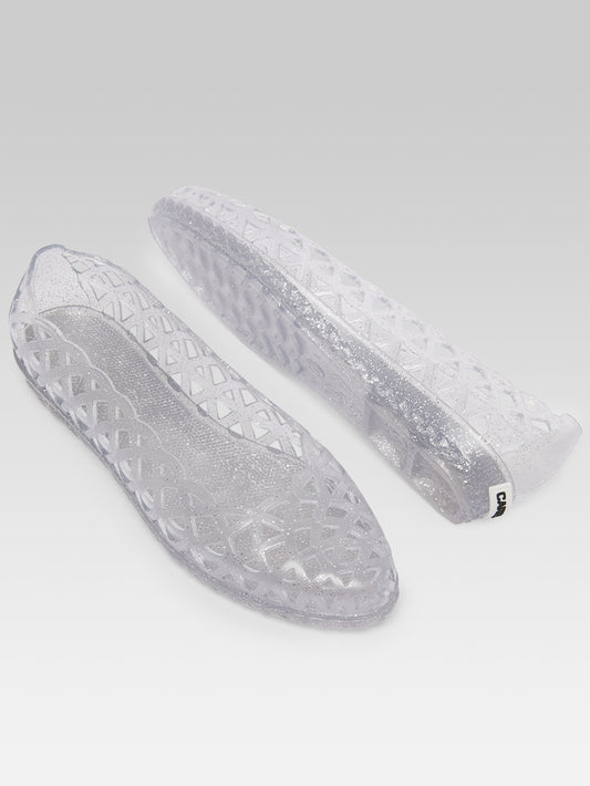 Plouf - Ballerines paillette argent perforée - Image numéro 10