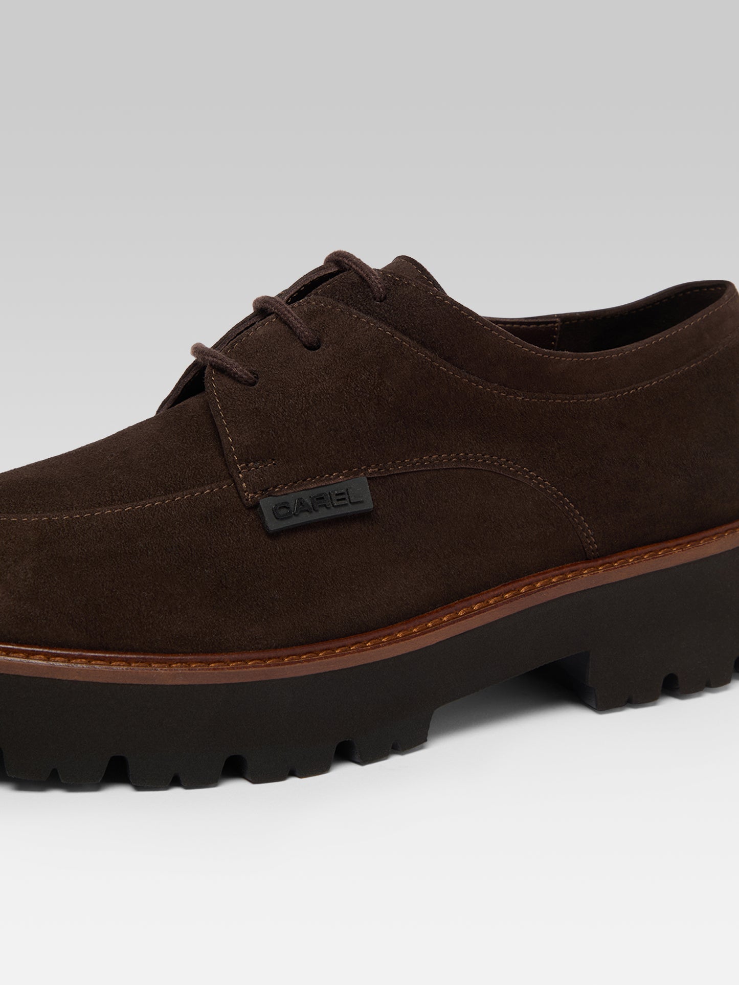 Azur - Derbies cuir et cuir velours marron