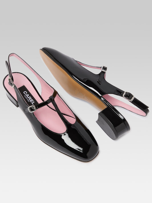 Prune - Black patent leather slingbacks - Image number 6