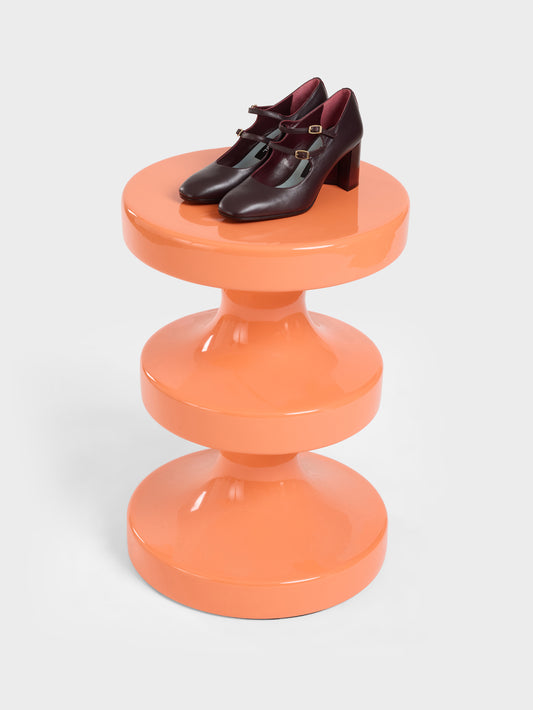 Alice Flex - Burgundy leather Mary Jane pumps - Image number 7