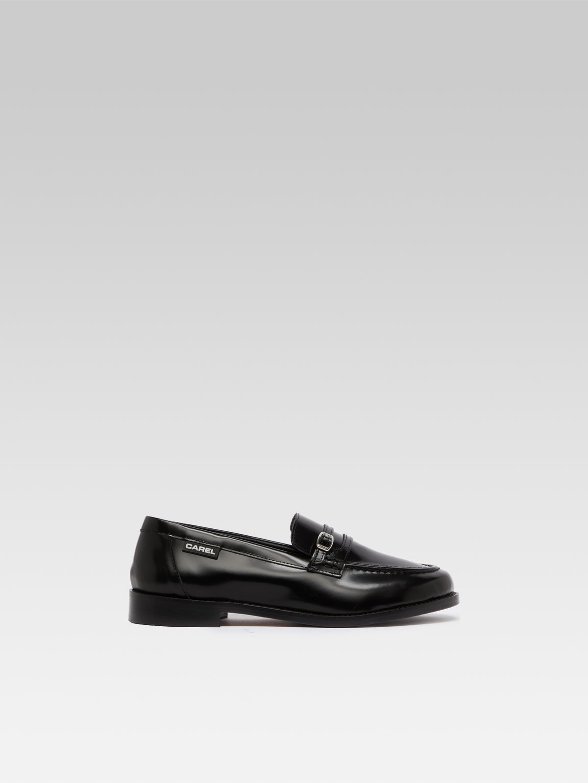 Gina - Mocassins cuir glacé noir