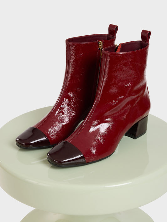 Estime - Bottines cuir verni bi-bourgogne - Image numéro 7
