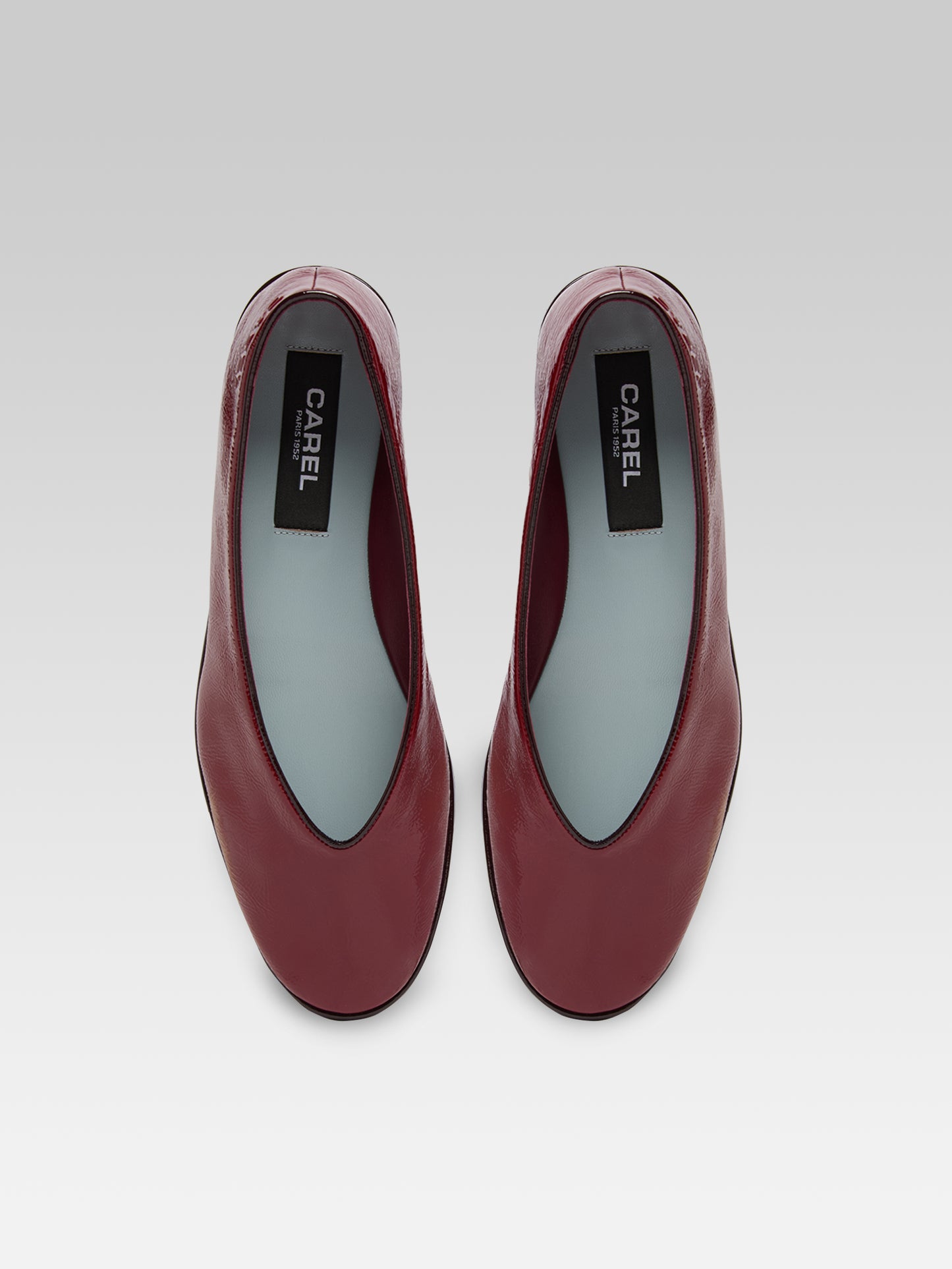 Amanda - Two-tone burgundy patent leather ballet flats