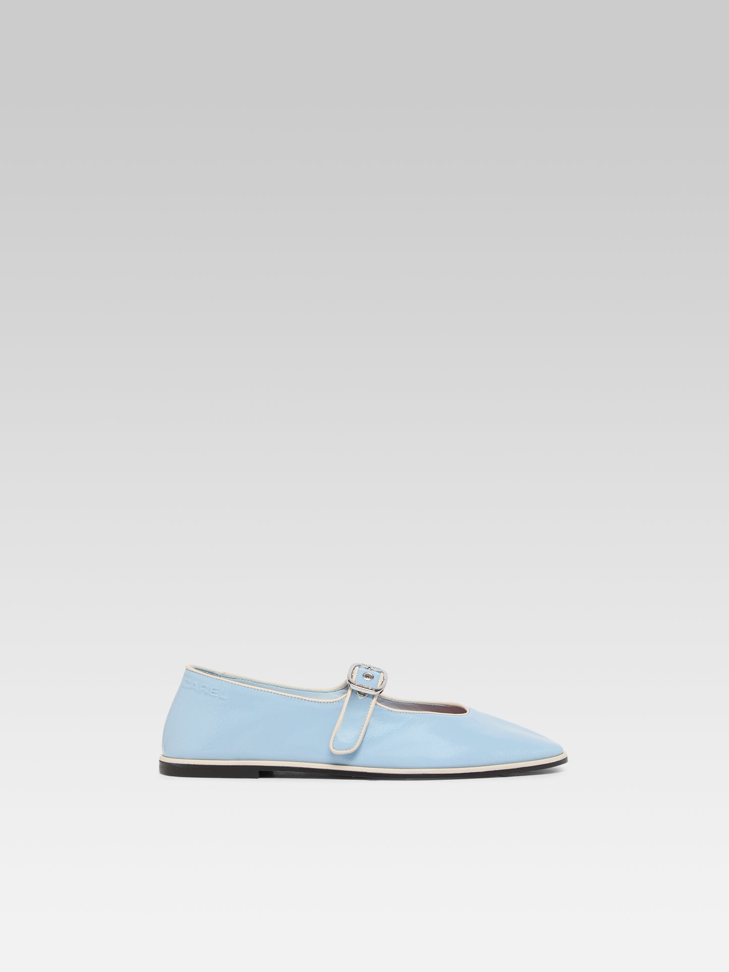 Iris - Ballerines babies cuir bleu ciel et ivoire