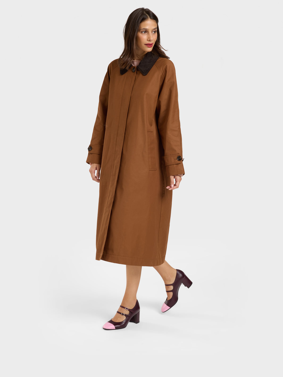 Cherry - Escarpins babies cuir bordeaux et rose