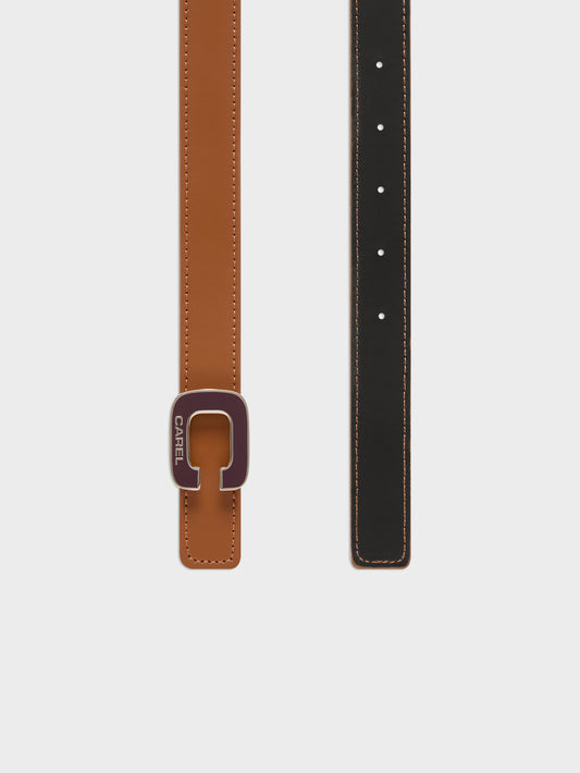 Ceinturon - Ceinture en cuir caramel et noir - Image number 6