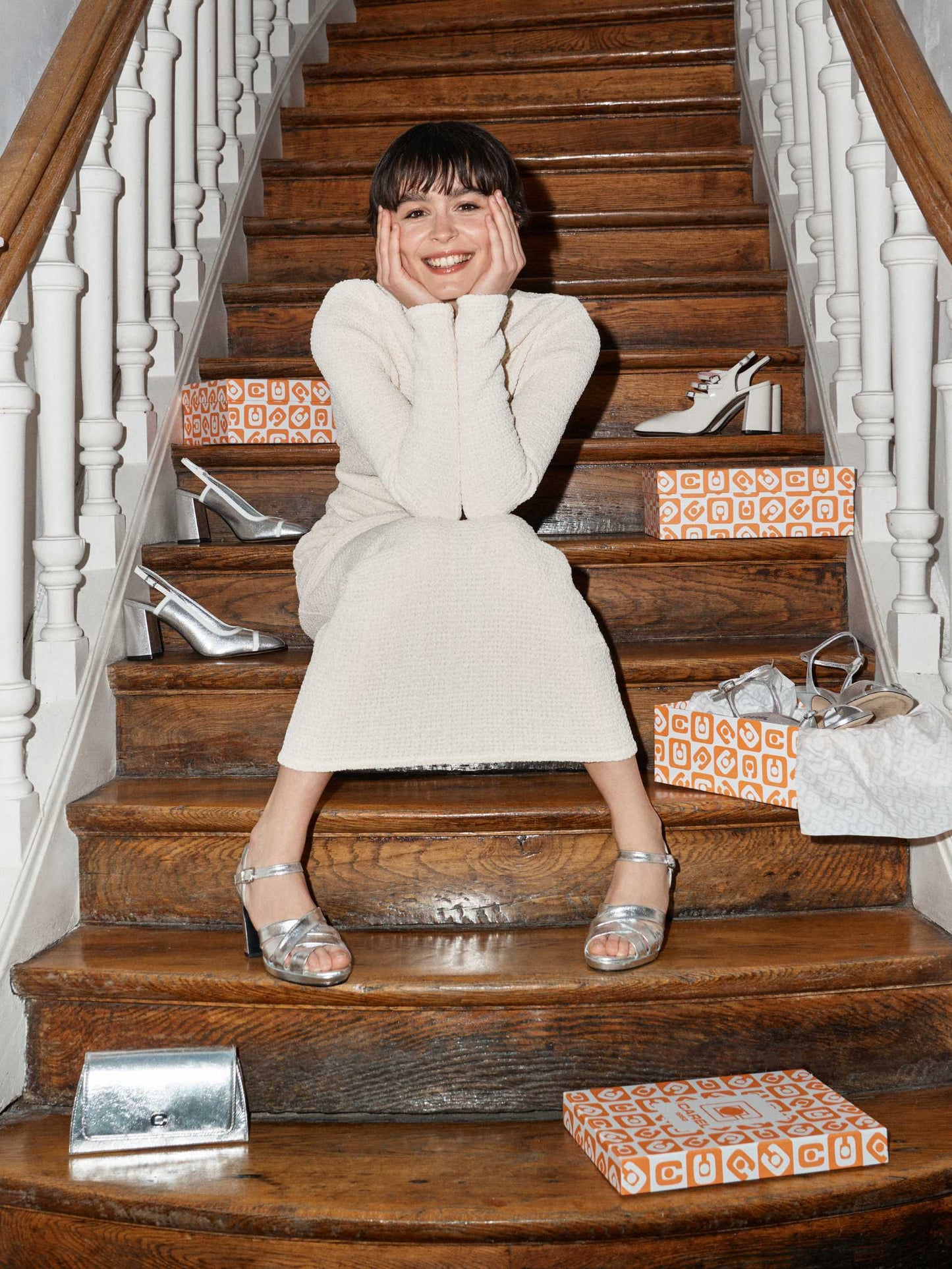 Dancing - Sandales cuir laminé argent