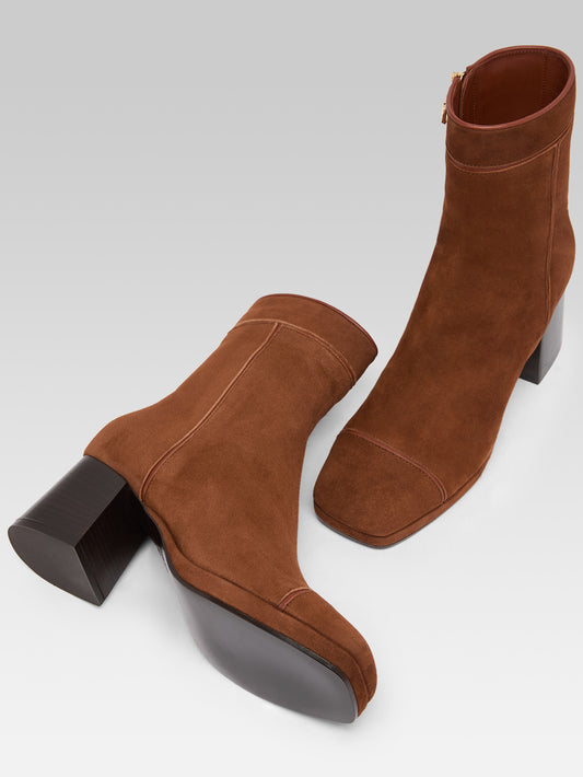 Alba - Brandy suede leather ankle boots - Image number 5