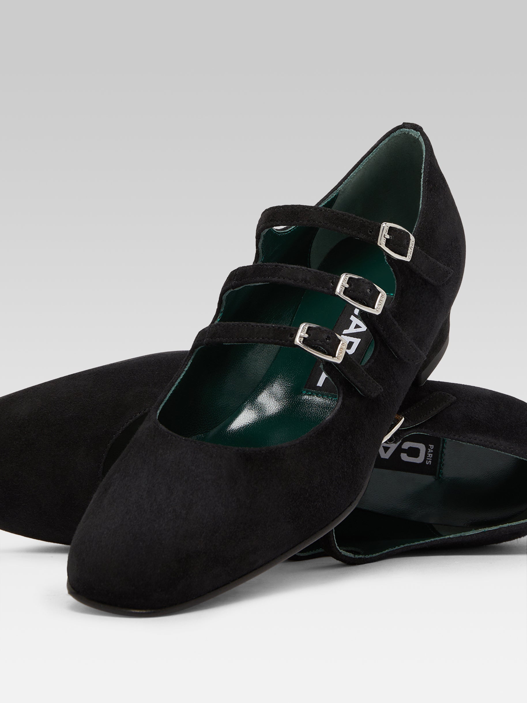 Ariana - Ballerines babies cuir velours noir - Image numéro 2