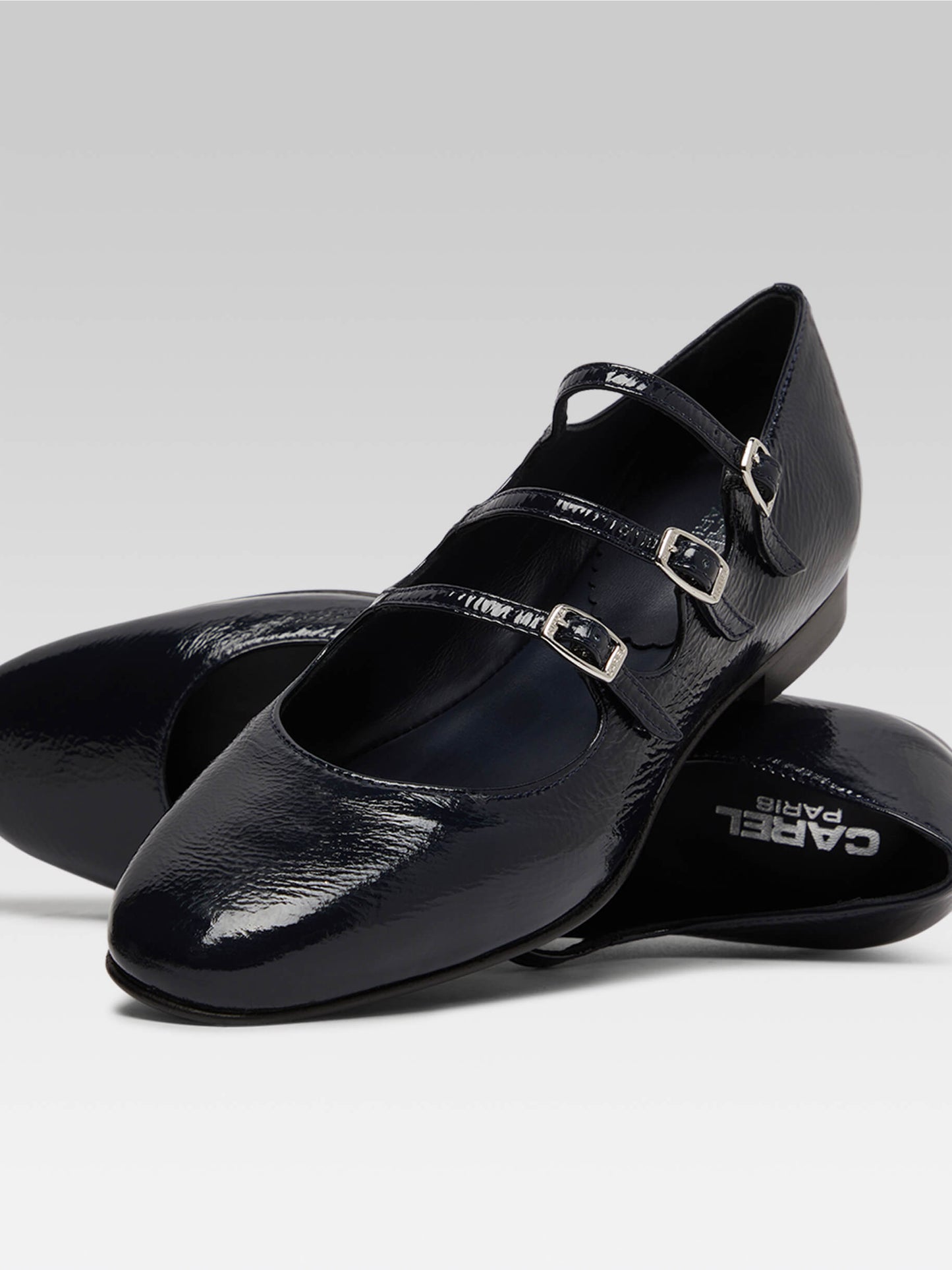 Ariana s - Abyss blue naplack leather Mary Janes ballet flats