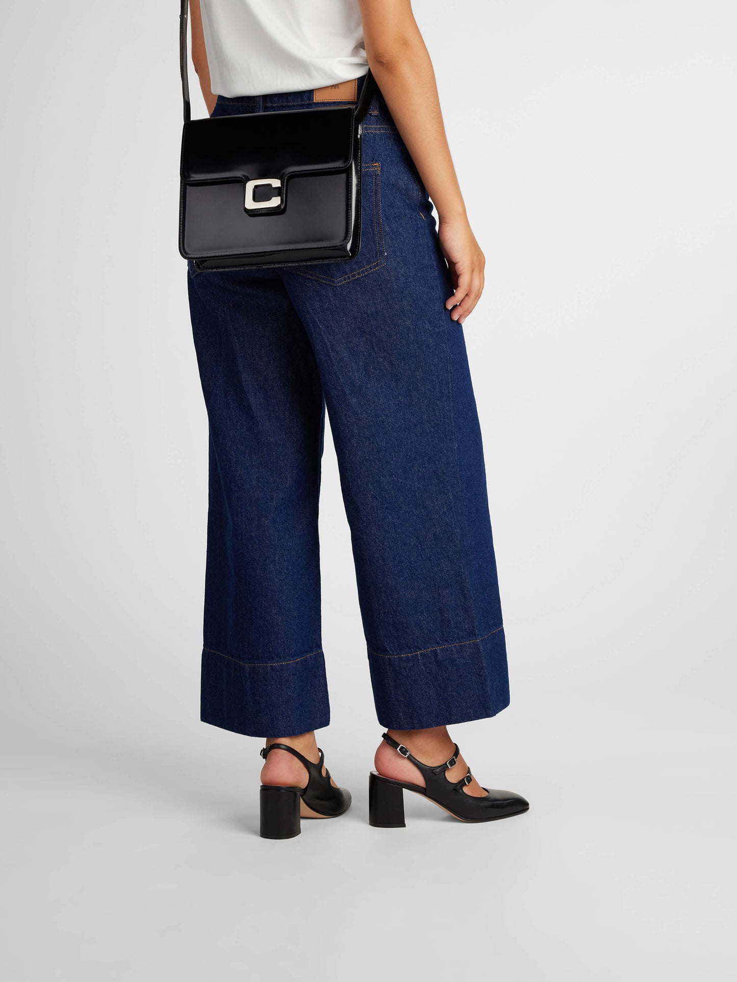 Banana - Black leather slingback Mary Janes